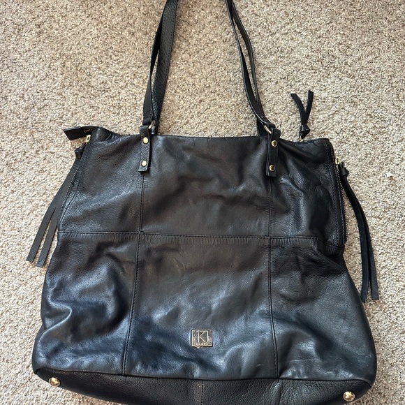 Kooba Black Leather Tote Bag - Picture 1 of 5